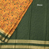 Semi Mysore Silk Mango Yellow Floral Printed Saree 02