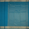 Semi Mysore Silk Peacock Blue Zari Stripes Saree