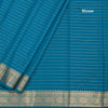 Semi Mysore Silk Peacock Blue Zari Stripes Saree