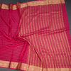 Semi Mysore Silk Rani Pink Zari Stripes Saree