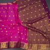 Semi Mysore Silk Rani Pink Zari Worked Saree