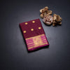 Semi Mysore Silk Maroon Zari Worked Saree 02