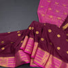 Semi Mysore Silk Maroon Zari Worked Saree 02
