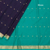 Semi Mysore Silk Navy Blue Zari Worked Saree