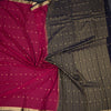 Semi Mysore Silk Dark Pink Zari Worked Saree