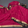 Semi Mysore Silk Dark Pink Zari Worked Saree