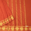 Semi Mysore Silk Rust Orange Plain Saree