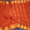 Semi Mysore Silk Rust Orange Plain Saree