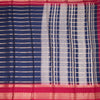 Semi Mysore Silk Navy Blue Zari Stripes Saree