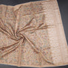 Semi Raw Silk Light Brown Floral Printed Saree 03
