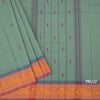 Chettinad Cotton Pista Green Thread Embossed Saree