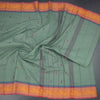 Chettinad Cotton Pista Green Thread Embossed Saree