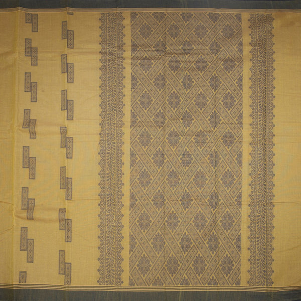 Chettinad Cotton Mustard Thread Embossed Saree