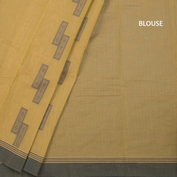 Chettinad Cotton Mustard Thread Embossed Saree