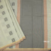 Chettinad Cotton Pista Green Thread Embossed Saree 02