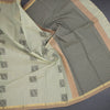 Chettinad Cotton Pista Green Thread Embossed Saree 02