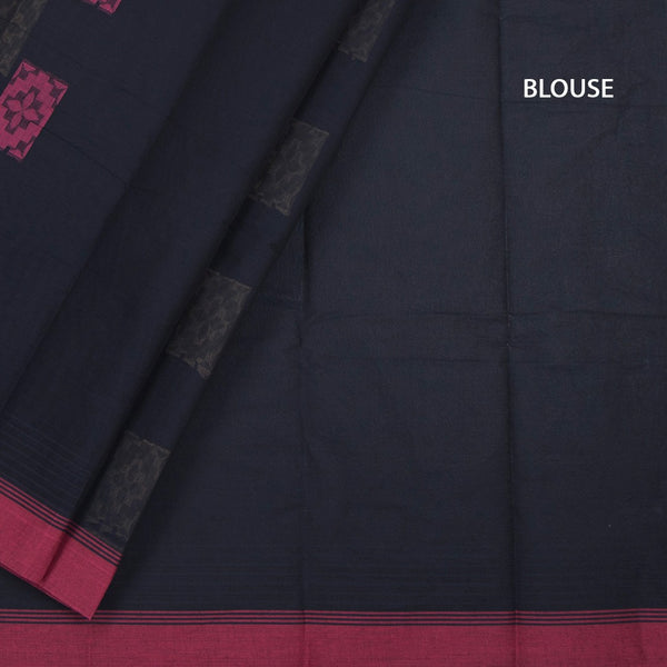 Chettinad Cotton Black Thread Embossed Saree