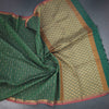 Chettinad Cotton Dark Green Thread Embossed Saree