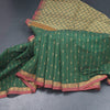 Chettinad Cotton Dark Green Thread Embossed Saree