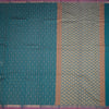 Chettinad Cotton Peacock Blue Thread Embossed Saree
