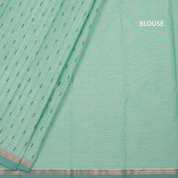 Chettinad Cotton Light Green Thread Embossed Saree