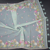 Organza Mint Green Floral Thread Embroidered Saree