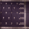 Semi Silk Dark Purple Zari Worked Saree