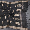Semi Silk Black Zari Worked Saree