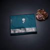 Semi Silk Teal Green Zari Worked Saree