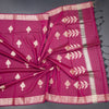 Semi Silk Dark Pink Zari Worked Saree 02