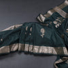 Semi Silk Bottle Green Zari Worked Saree 02
