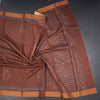 Chanderi Cotton Cinnamon Brown Printed Saree
