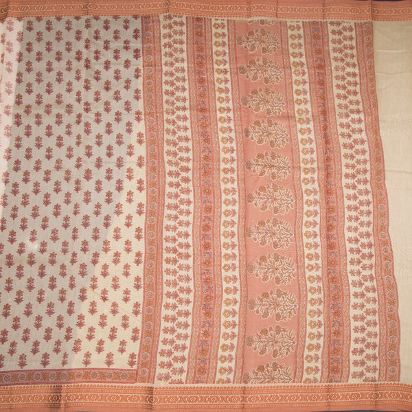 Chanderi Cotton Sandal Printed Saree 02