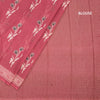 Chanderi Cotton Reddish Pink Printed Saree