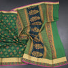 Chanderi Cotton Dark Green Printed Saree