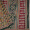 Chanderi Cotton Olive Green Printed Saree 02