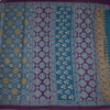 Chanderi Cotton Peacock Blue Printed Saree