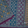 Chanderi Cotton Peacock Blue Printed Saree