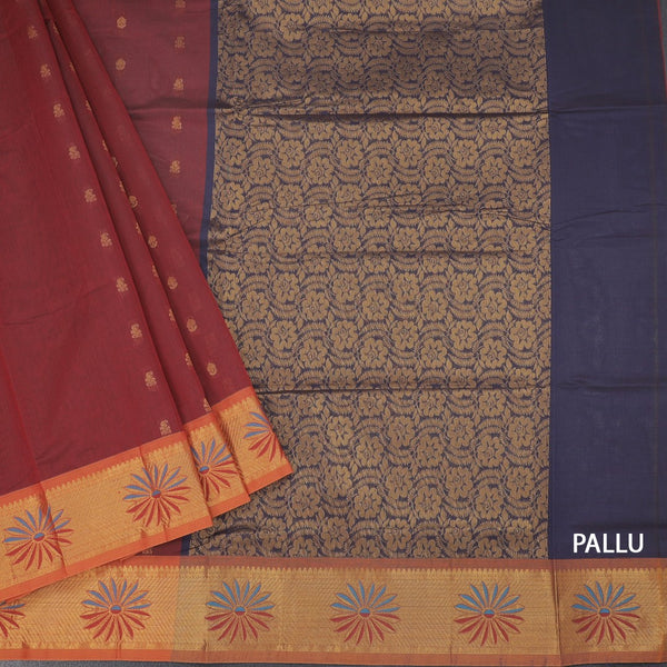 KTSR41977-3-Venkatagiri-Cotton-Maroon-Zari-Worked-Saree-pallu