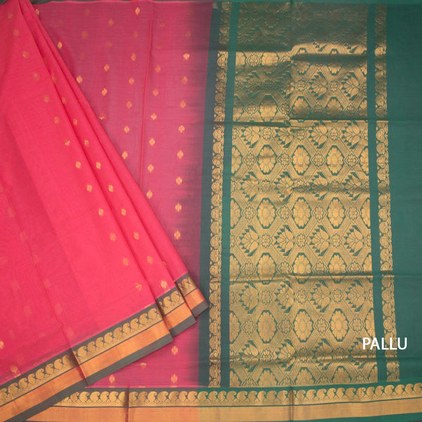 KTSR41980-3-Venkatagiri-Cotton-Fiery-Rose-Pink-Zari-Worked-Saree-pallu