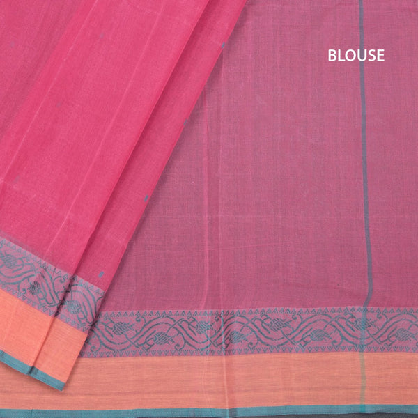 KTSR41988-4-Bengali-Cotton-Rose-Pink-Saree-With-Thread-Buttas-blouse