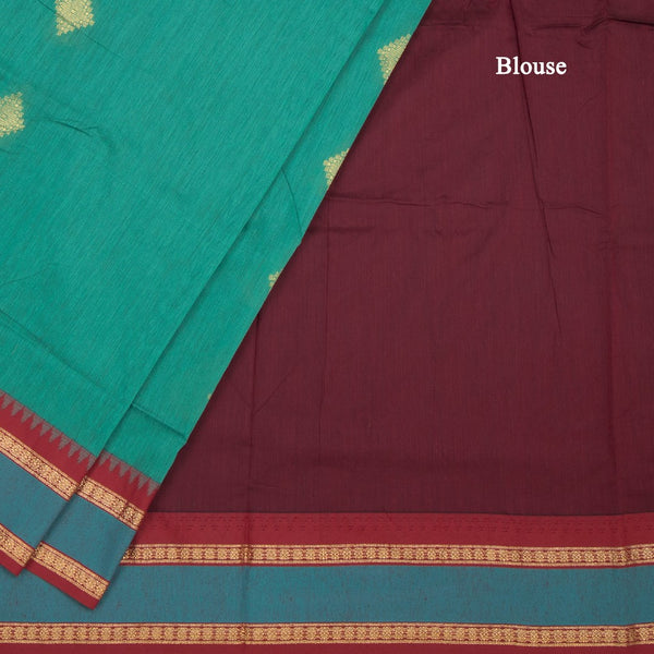 KTSR41995-4-Kalyani-Cotton-Jade-Green-Zari-Worked-Saree-blouse
