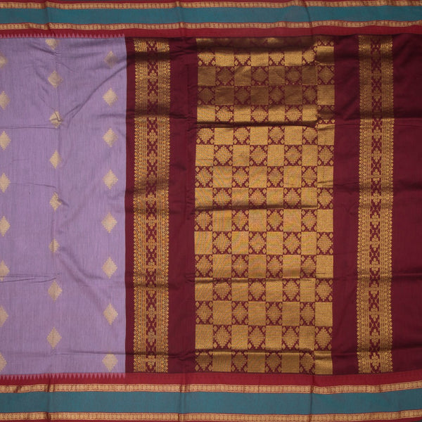 KTSR41998-2-Kalyani-Cotton-Lavender-Zari-Worked-Saree-full-veiw