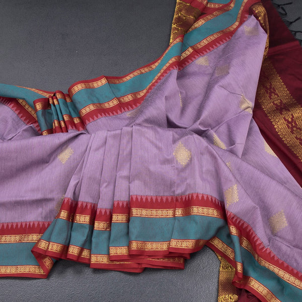 KTSR41998-Kalyani-Cotton-Lavender-Zari-Worked-Saree-main