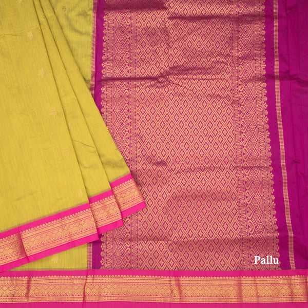 KTSR42006-3-Kalyani-Cotton-Lime-Green-Zari-Worked-Saree-pallu