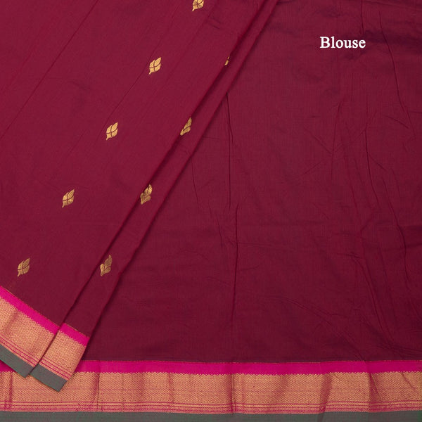 KTSR42008-4-Kalyani-Cotton-Maroon-Zari-Worked-Saree-blouse