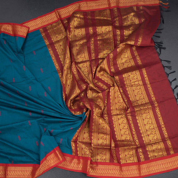 KTSR42011-5-Kalyani-Cotton-Peacock-Blue-Zari-Worked-Saree-02-crush