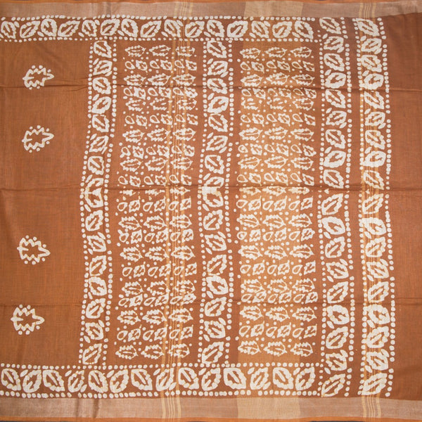 KTSR42019-2-Semi-Linen-Cinnamon-Brown-Shibori-Printed-Saree-full-veiw