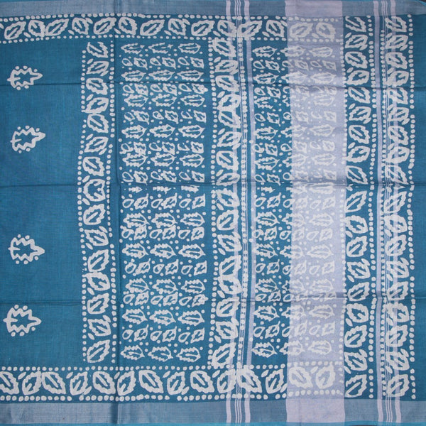 KTSR42023-2-Semi-Linen-Teal-Blue-Shibori-Printed-Saree-full-veiw
