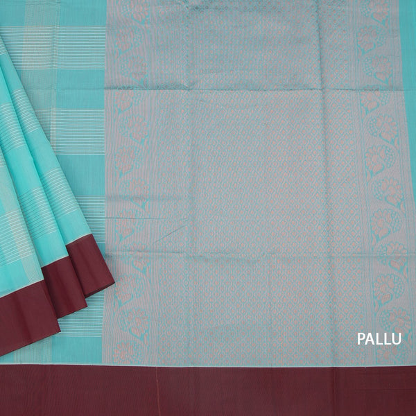KTSR42045-3-Silk-Cotton-Turquoise-Blue-Thread-Work-Saree-pallu